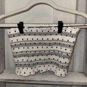 White and Black Knit Tube Top